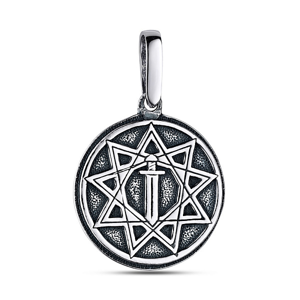 Кулон зі срібла Меч в зірці Інгліі (арт. 7903/89004-ч) – зображення 1