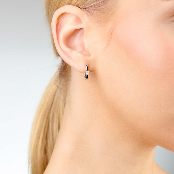 Серьги из белого золота с бриллиантами (арт. С011004010б) – изображение 3