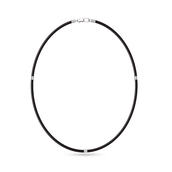 Ювелірний шнурок з каучуку з вставками з білого золота  (арт. 360126б) – зображення 1