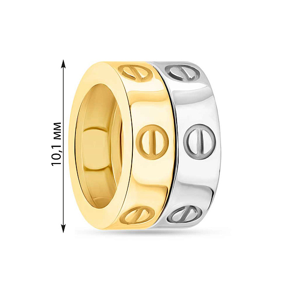 Золотая подвеска в комбинированном цвете металла (арт. 424352жб) – изображение 2