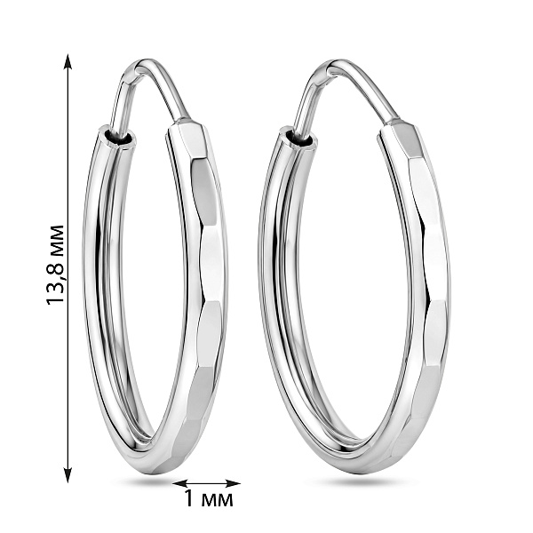 Серьги-кольца из белого золота (арт. 121902/15б) – изображение 2