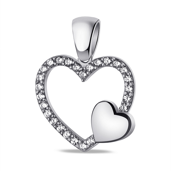 Кулон из серебра Сердце с фианитами (арт. 7503/4201) – изображение 1