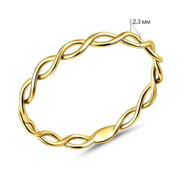 Тонкое переплетенное кольцо из золота (арт. 140945ж) – изображение 4