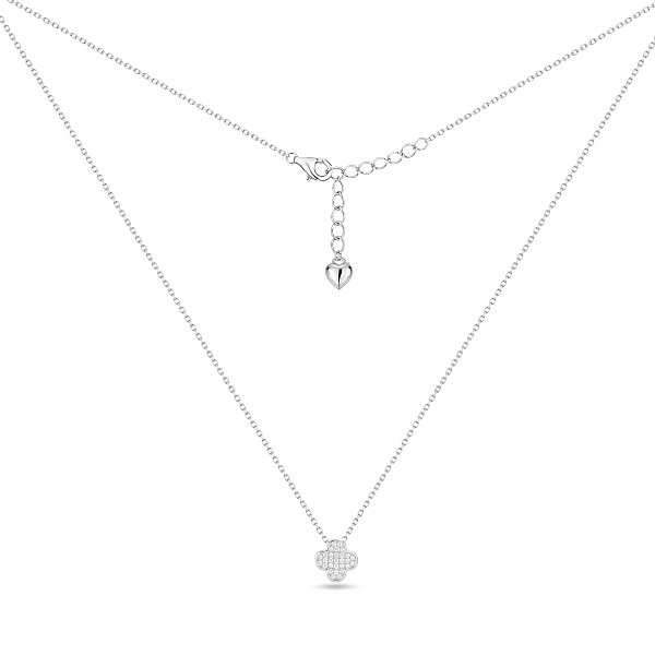 Серебряное колье с подвеской клевер с фианитами (арт. 7507/2715) – изображение 1