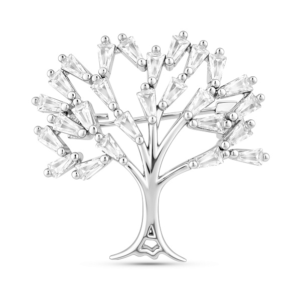 Серебряная брошь Дерево жизни с фианитами (арт. 7505/236) – изображение 1