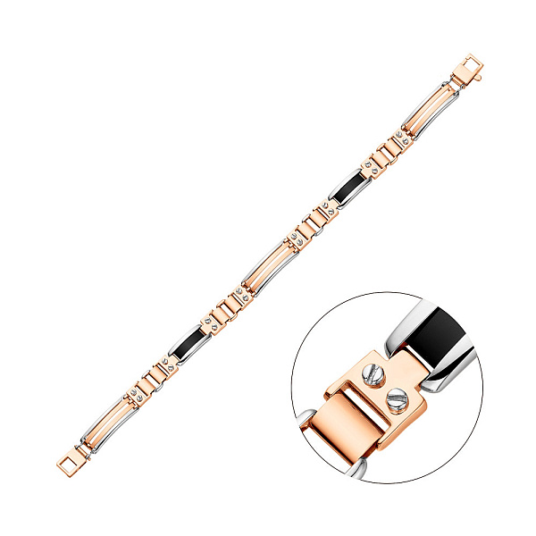 Золотой мужской браслет с ониксом (арт. 326028кбо) – изображение 1