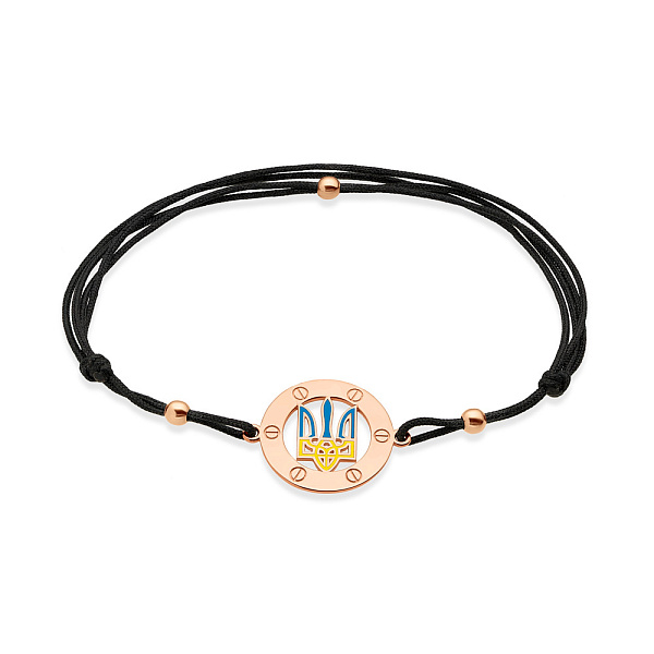 Браслет на нити Трезубец с золотой вставкой и с эмалью (арт. 340025чесж) – изображение 1