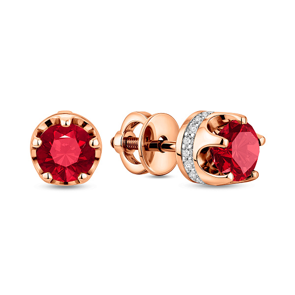 Сережки из красного золота с гранатом (арт. 111090Пгр) – изображение 1