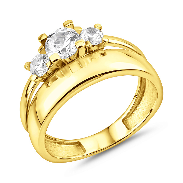 Золота каблучка з фіанітами (арт. 140731ж) – зображення 1