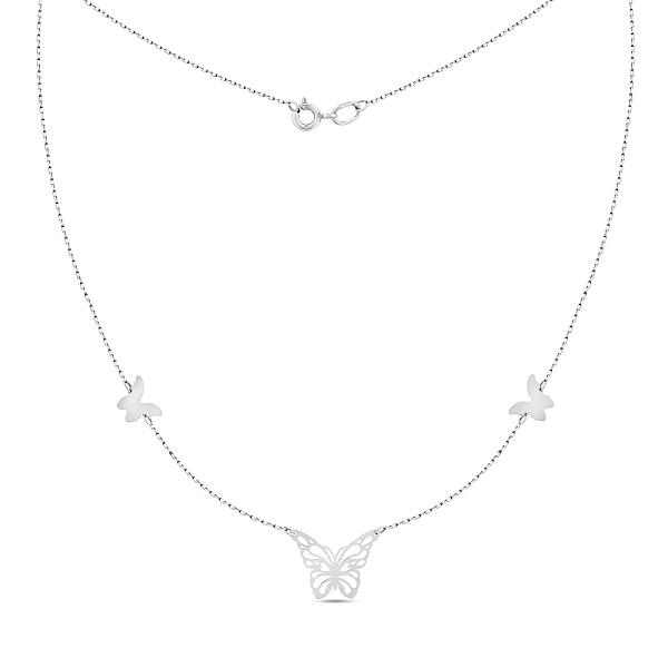 Колье из белого золота Бабочки (арт. 360148б) – изображение 2