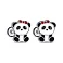Серебряные детские серьги Панда с эмалью (арт. 7518/7101е) – изображение 1