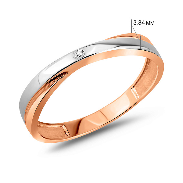 Золотое кольцо с бриллиантом (арт. К011103) – изображение 6