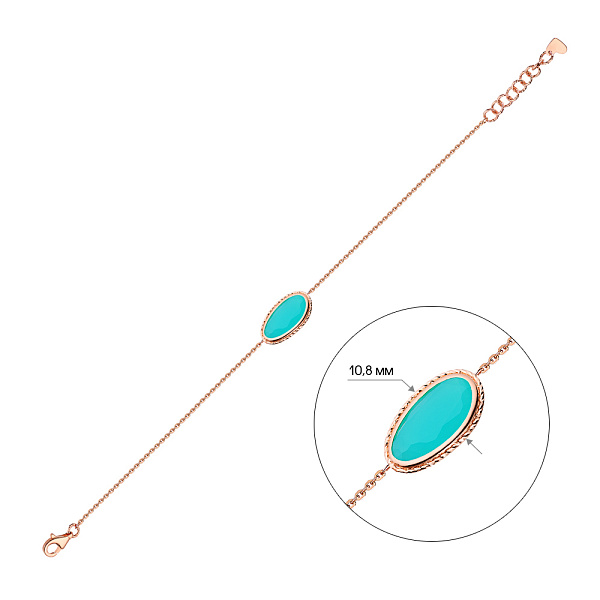 Золотой браслет с кварцем (арт. 326215Пкгм) – изображение 2