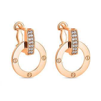 Сережки из красного золота с фианитами (арт. 106285)