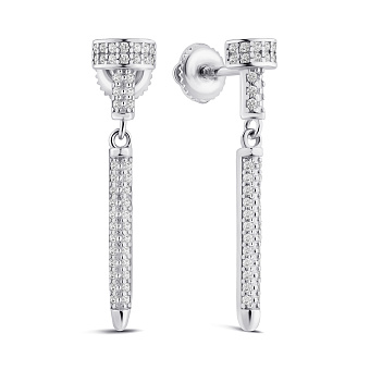 Срібні сережки Цвяхи з розсипом фіанітів (арт. 7518/С2Ф/894)