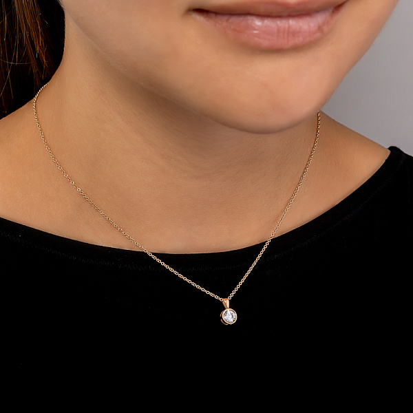 Золотая подвеска с фианитом (арт. 440427) – изображение 2