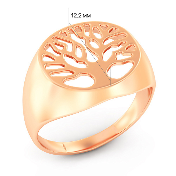 Каблучка "Дерево" з червоного золота (арт. 140002) – зображення 2