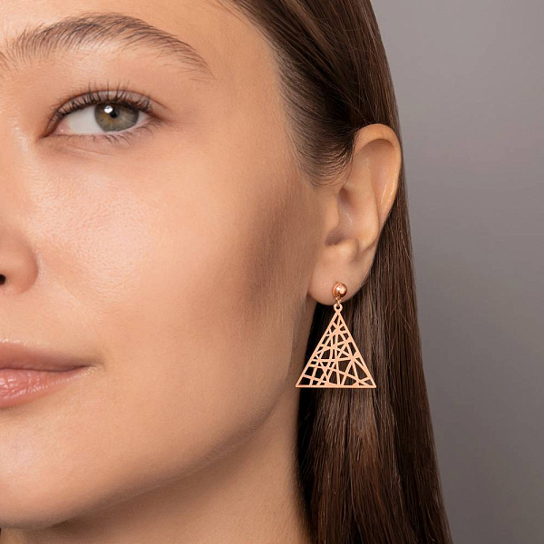 Серьги из красного золота (арт. 111285) – изображение 3