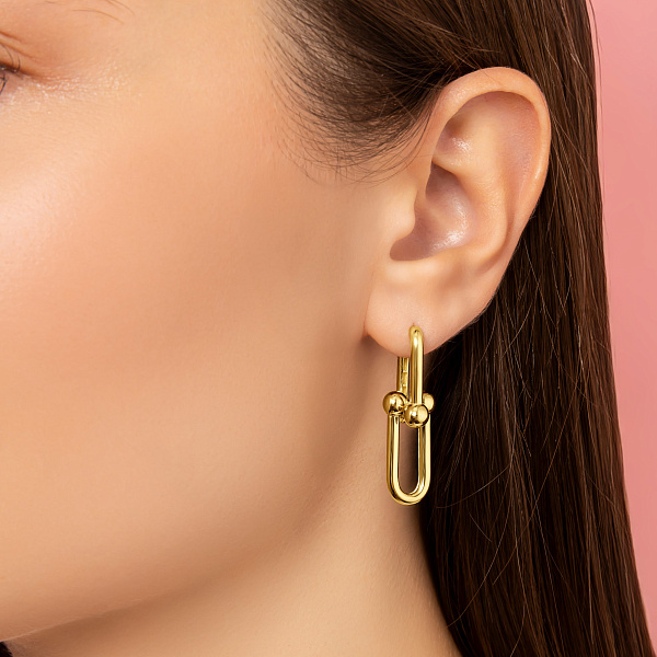 Серьги из желтого золота без камней (арт. 1091467/3ж) – изображение 2
