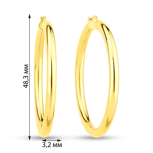 Золотые серьги-кольца (арт. 100945/45ж) – изображение 4
