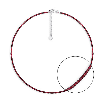 Бусы из граната с стальной застежкой (арт. 9016/600Г)