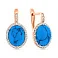 Золоті сережки з бірюзою та фіанітами (арт. 110427ПюСГ) – зображення 1