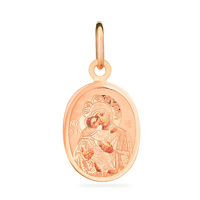 Золотая ладанка иконка Божья Матерь «Владимирская» (арт. 422108В)