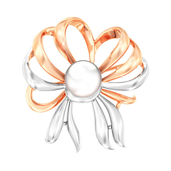 Золотая брошь с жемчугом (арт. 360044)