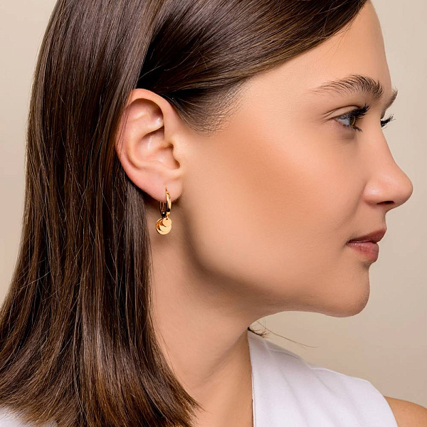 Сережки «Монеты» из красного золота (арт. 107811) – изображение 3