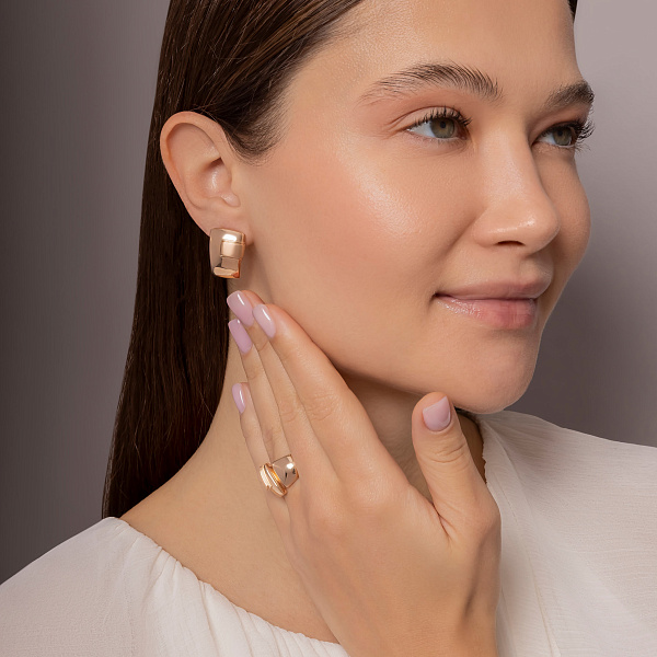 Массивное золотое кольцо с матовым покрытием (арт. 156753м) – изображение 4