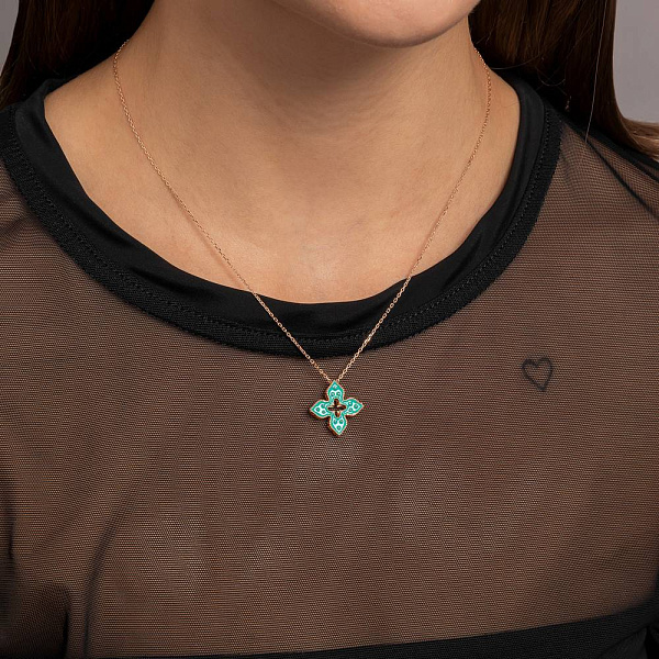 Золоте кольє з емаллю (арт. 352846/15ебрз) – зображення 3