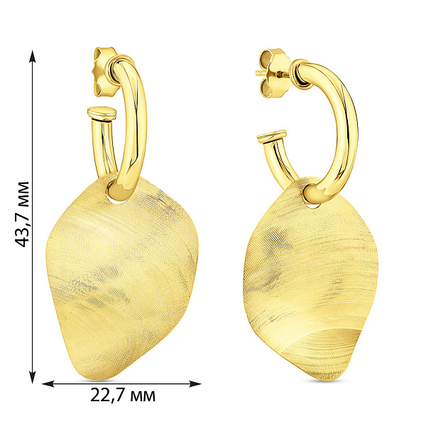 Серьги из желтого золота Francelli (арт. 1092032ж) – изображение 3