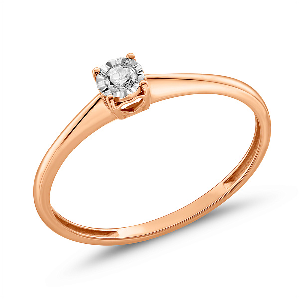 Золота каблучка з діамантом (арт. К011698005) – зображення 1