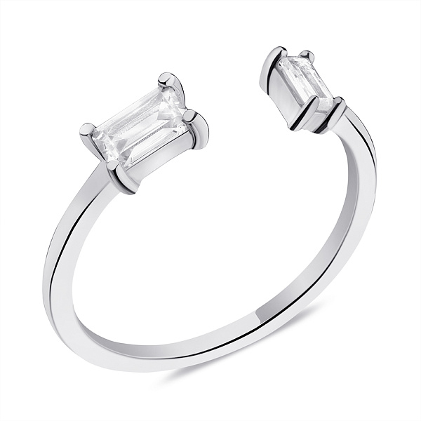 Серебряное незамкнутое кольцо с фианитами (арт. 7501/6263) – изображение 1