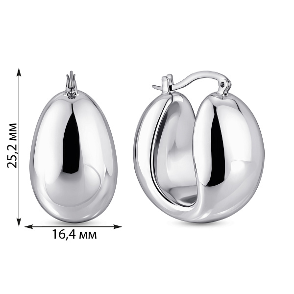 Серебряные серьги без камней (арт. 7502/10126/20) – изображение 2