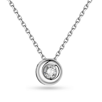 Колье из белого золота с бриллиантом (арт. Ц011225010б)