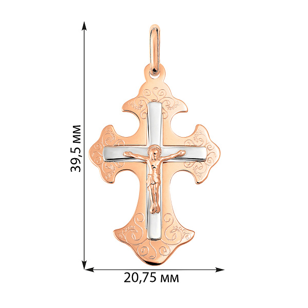 Золотой нательный крестик с распятием (арт. 501610р) – изображение 4