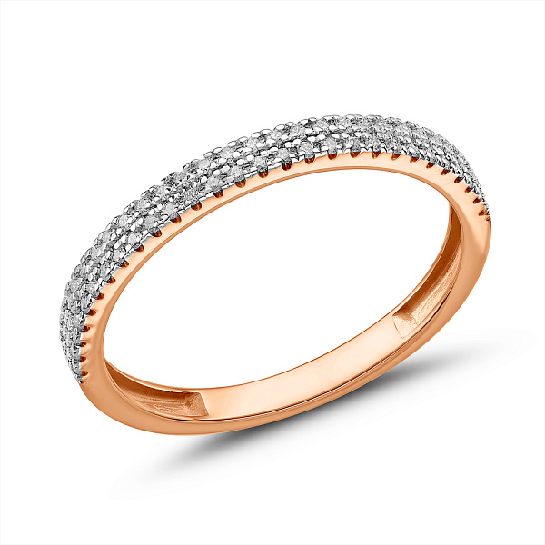 Кольцо из красного золота с бриллиантами (арт. К011642015) – изображение 1