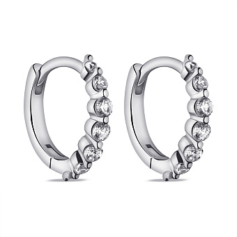 Фото Серебряные серьги с дорожкой из фианитов (арт. 7502/9781/10)