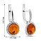 Срібні сережки з бурштином (арт. 7502/638ЯС) – зображення 2