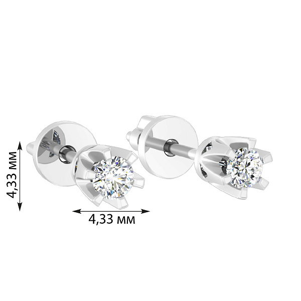 Золоті сережки пусети з діамантами (арт. Т011003015б) – зображення 4