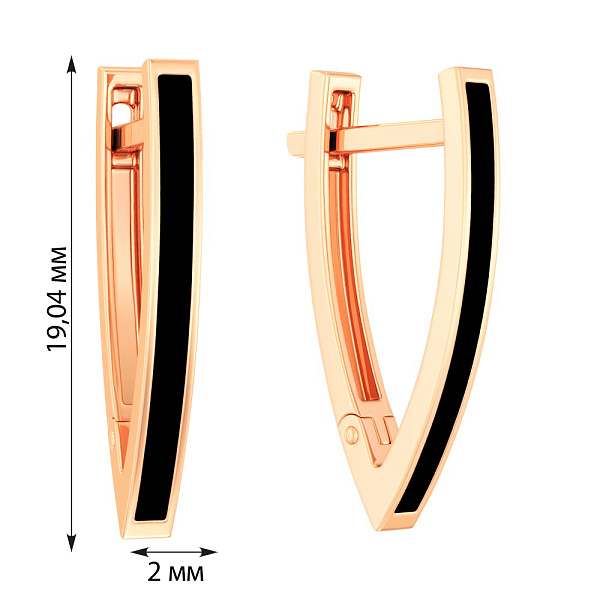 Сережки золотые с эмалью (арт. 110686ч) – изображение 4