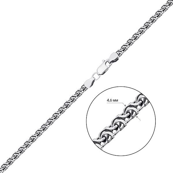Срібний ланцюжок Бісмарк круглий (арт. 03022634ч) – зображення 2