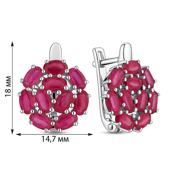 Серебряные серьги с рубинами (арт. 7502/2073550Р) – изображение 2