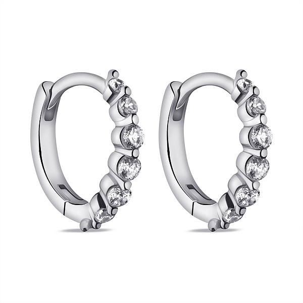 Серебряные серьги с дорожкой из фианитов (арт. 7502/9781/10) – изображение 1