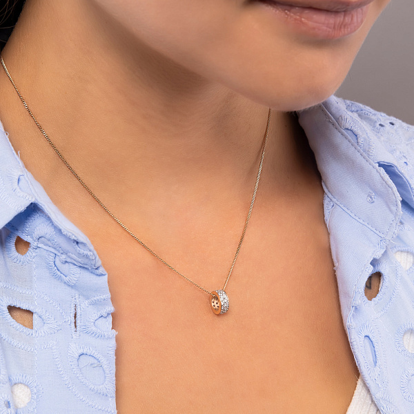 Шарм з червоного золота з фіанітами (арт. 440464) – зображення 2