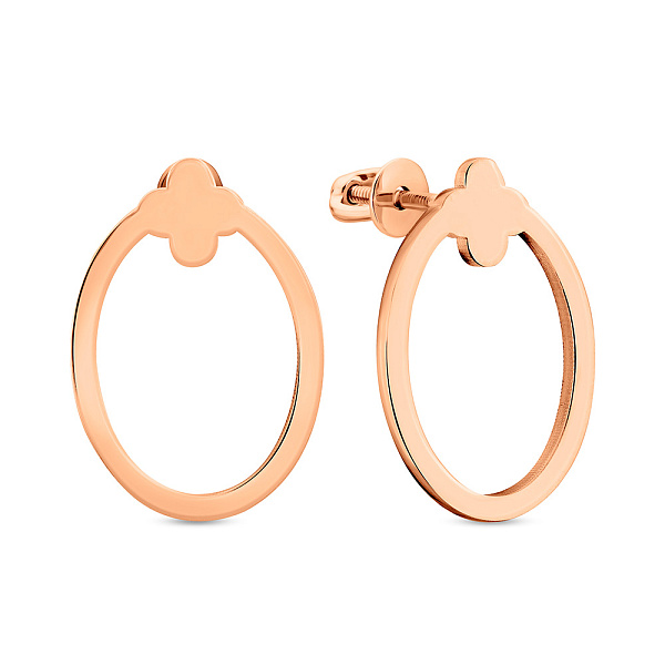 Серьги из красного золота без камней (арт. 109609) – изображение 1