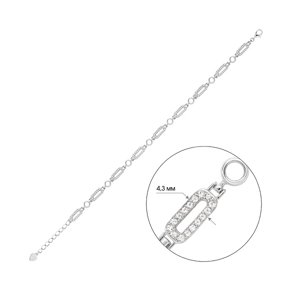 Серебряный браслет с россыпью фианитов (арт. 7509/5126) – изображение 2