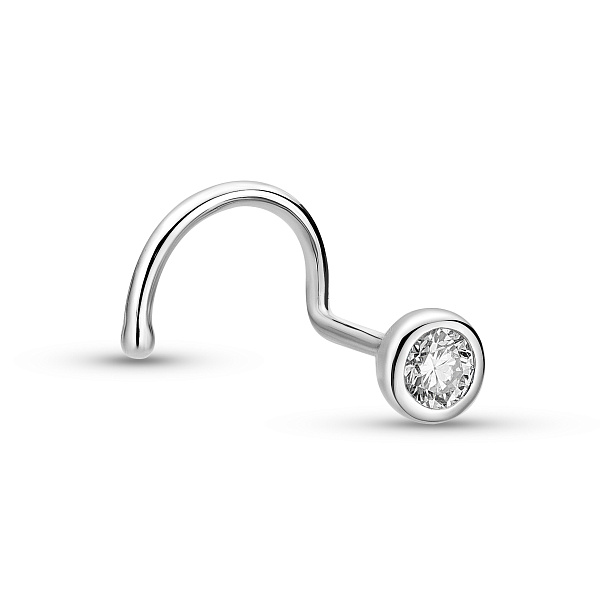 Золотий пірсинг в ніс з діамантом (арт. Н011825005б) – зображення 1