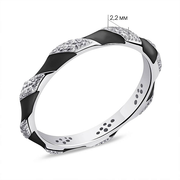 Серебряное кольцо с россыпью фианитов (арт. 7501/6604еч) – изображение 2